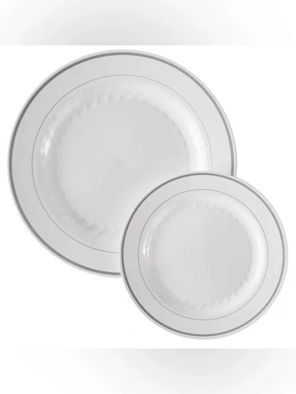 WNA Masterpiece Premium Heavyweight Plastic Combo Plates, White 50 Count